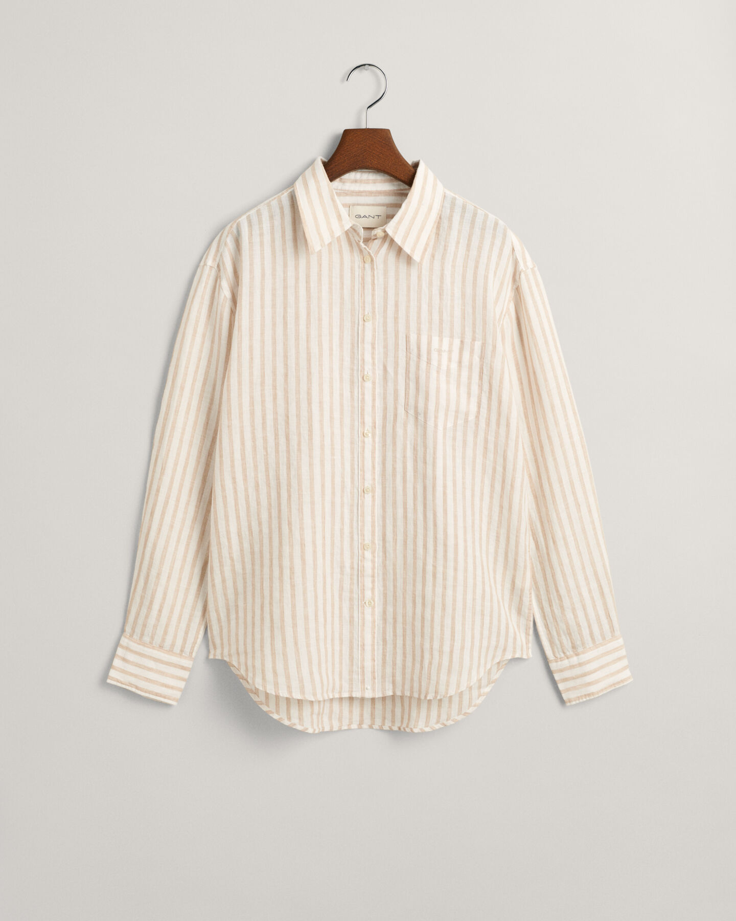 Relaxed Fit Striped Linen Shirt