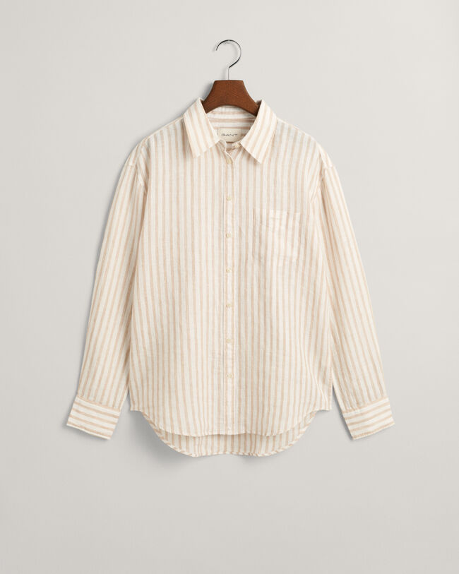 Relaxed Fit Striped Linen Shirt