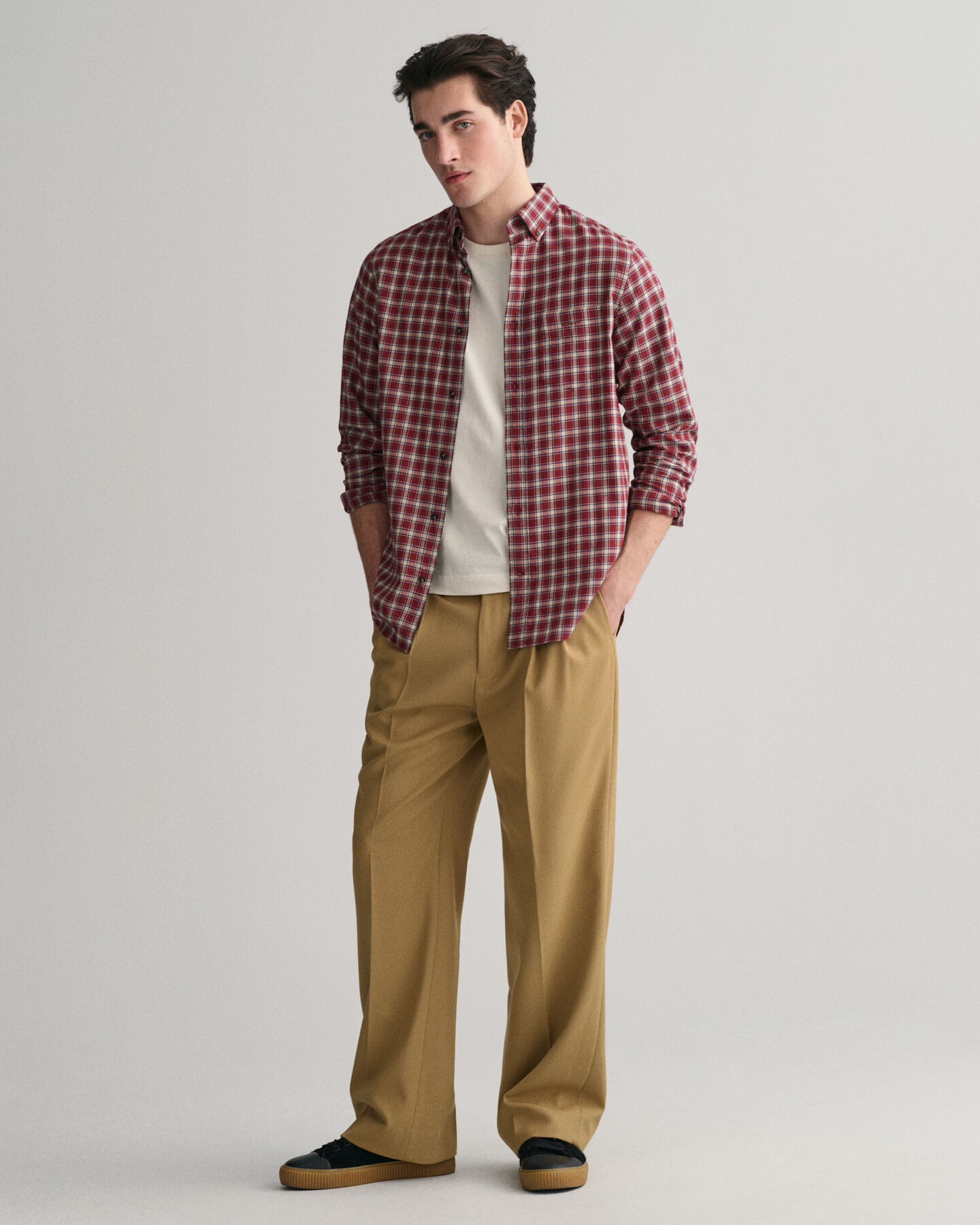 Regular Fit Micro Tartan Flannel Shirt