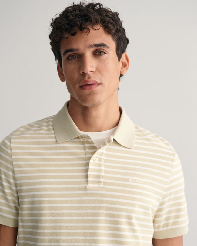 Striped Piqué Polo Shirt