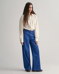 Oversized Striped Compact Poplin Shirt