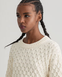 Cable Structure Crew Neck Sweater