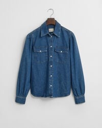 Regular Fit Puff Sleeve Denim Shirt