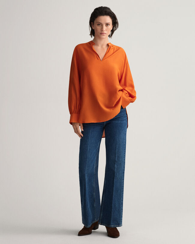 Lyocell Silk Popover Blouse