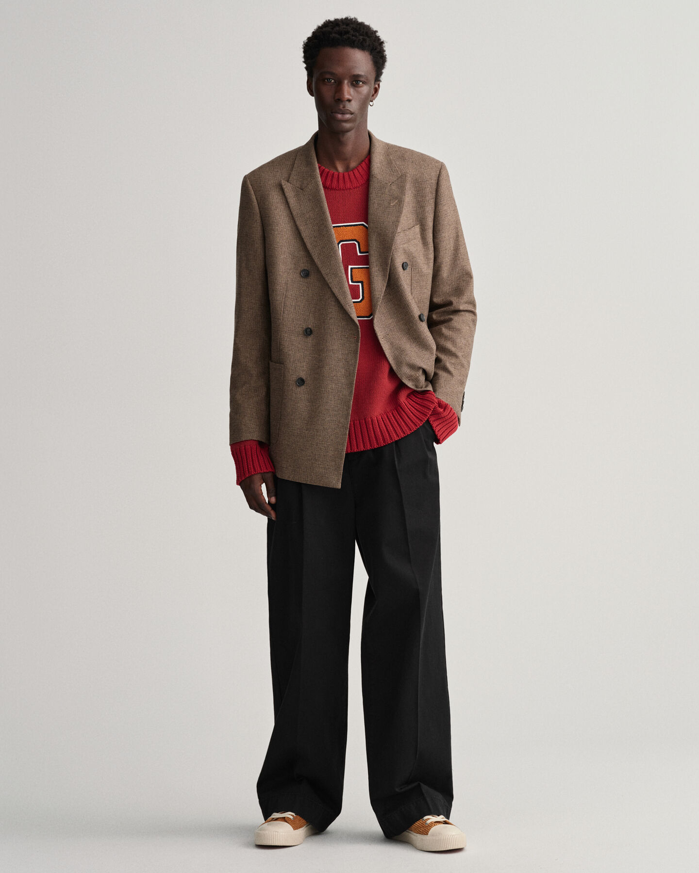 Oversized Letterman Crew Neck Sweater