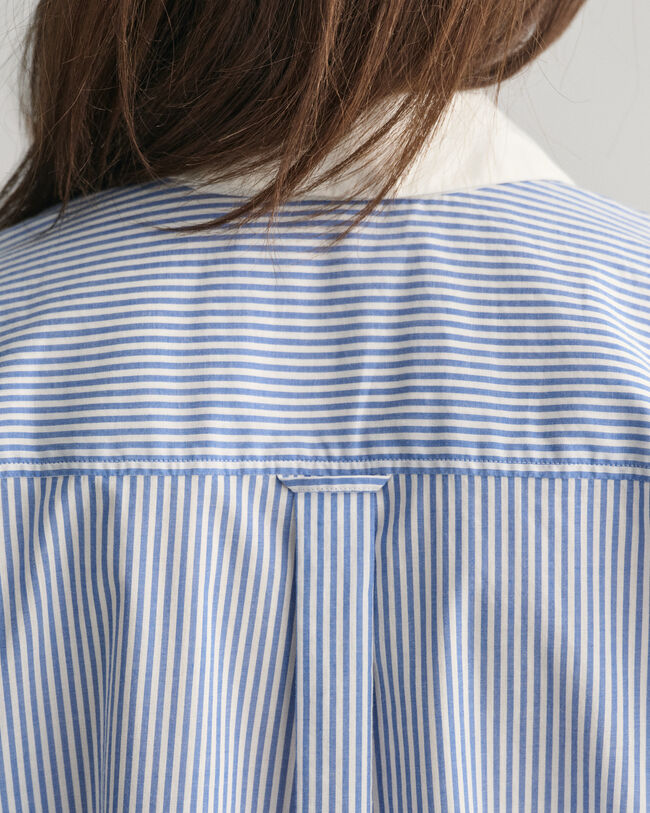 Relaxed Fit Striped Contrast Collar Shirt