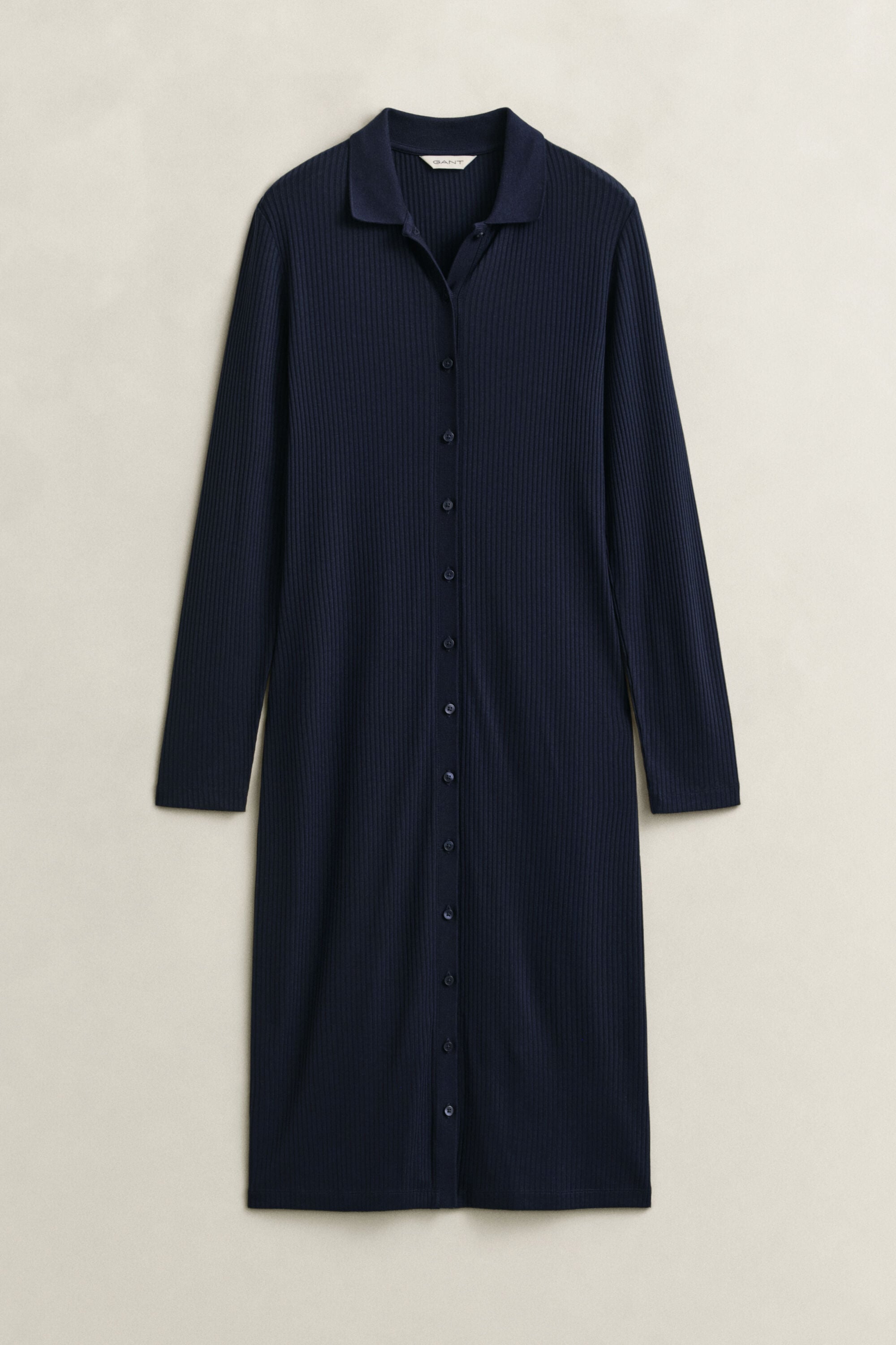 Slim Ribbed Polo Dress