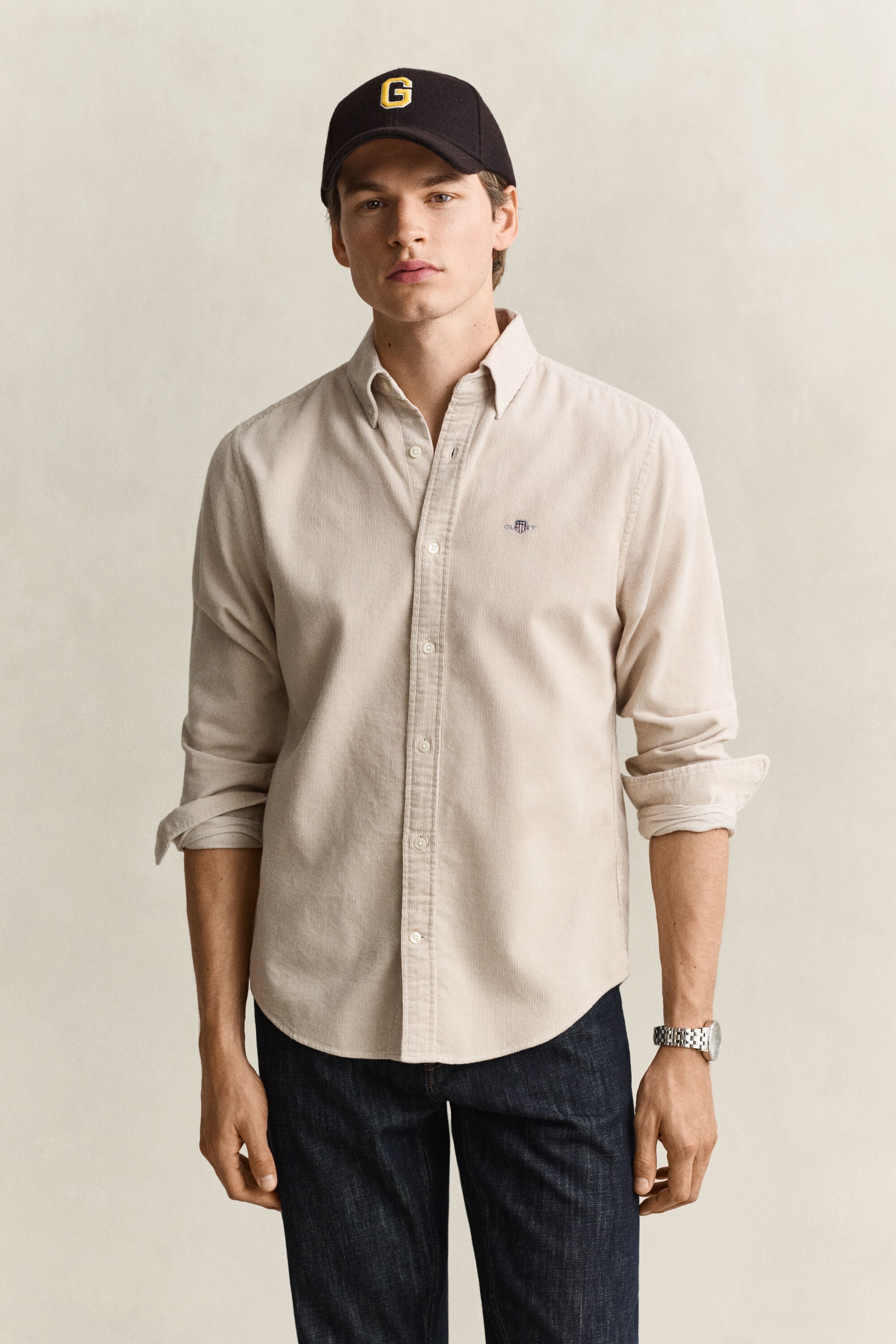 Corduroy Shirt — CLAY BEIGE