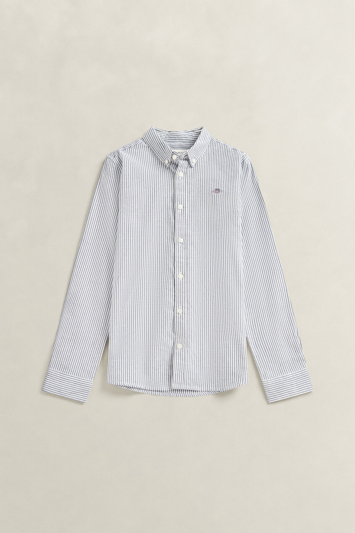 Teen Boys Shield Striped Oxford Shirt — EVENING BLUE