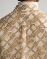 Regular Fit G Patterned Cotton Silk Shirt