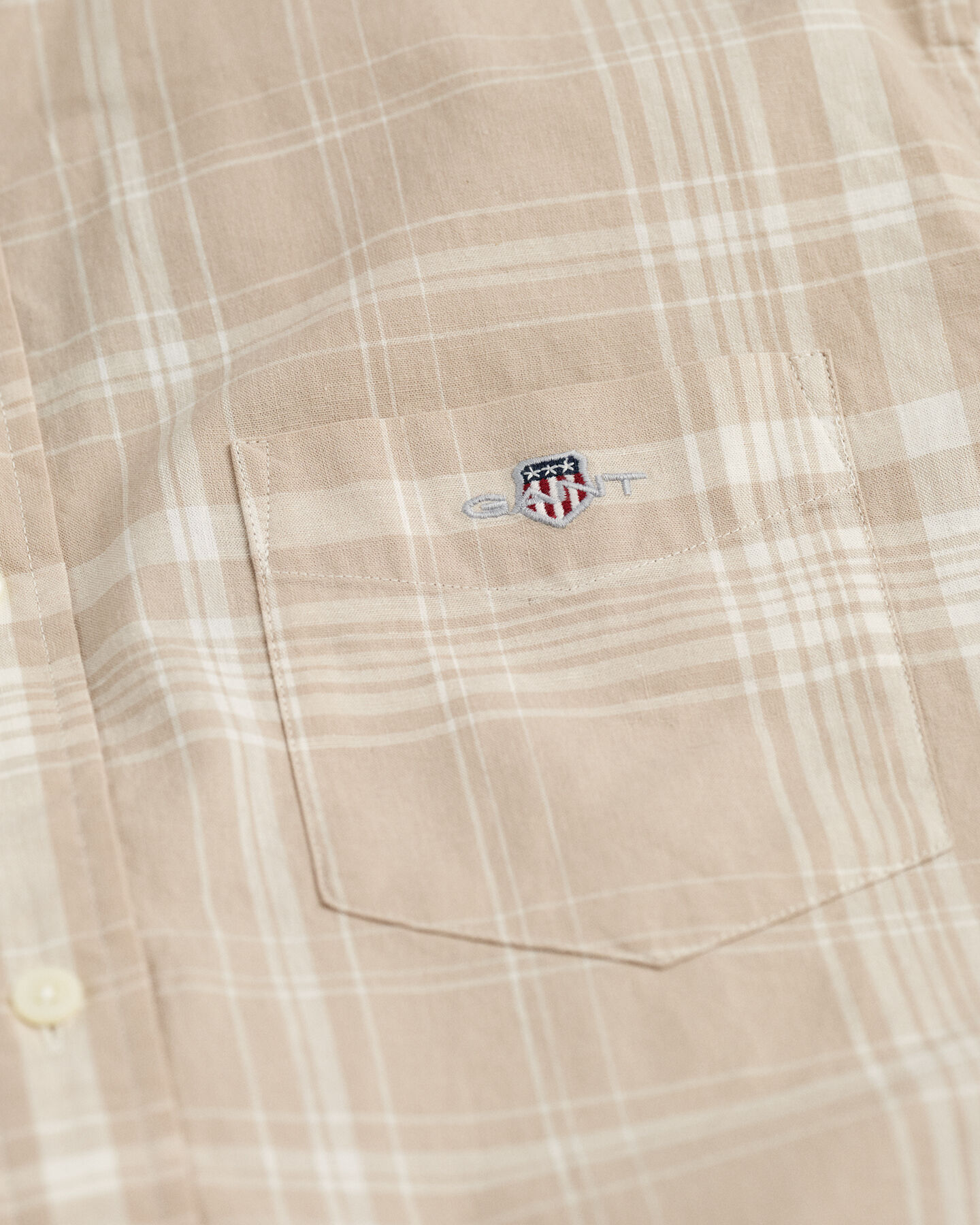 Regular Fit Check Cotton Linen Short Sleeve Shirt