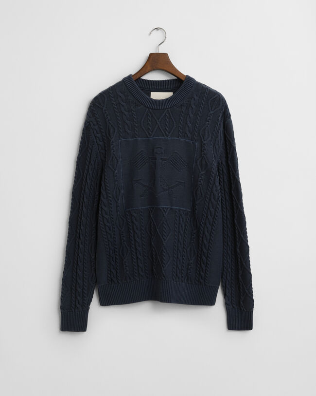 Cable Knit Crew Neck Sweater