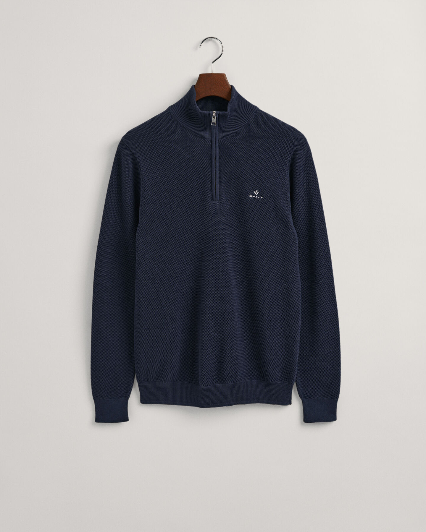 Cotton Piqu&eacute; Half-Zip Sweater