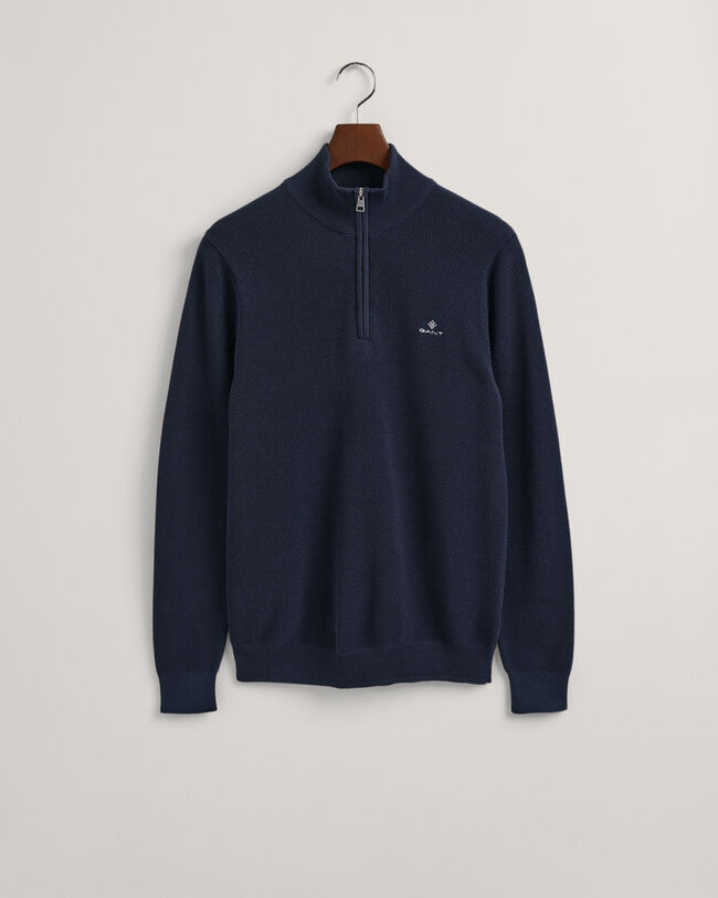 Cotton Piqu&eacute; Half-Zip Sweater