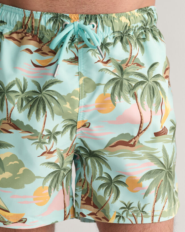 Hawaiian Print Swim Shorts