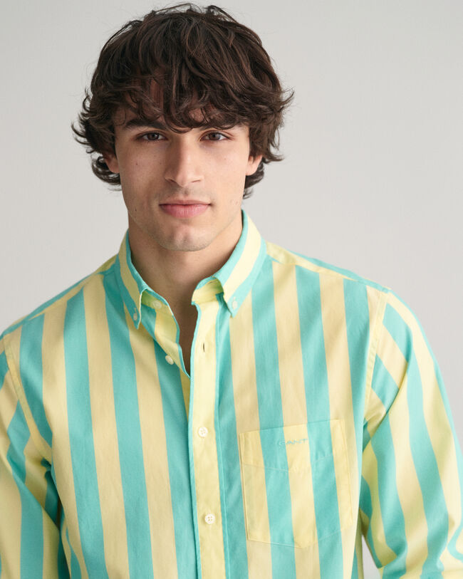 Regular Fit Parasol Striped Poplin Shirt