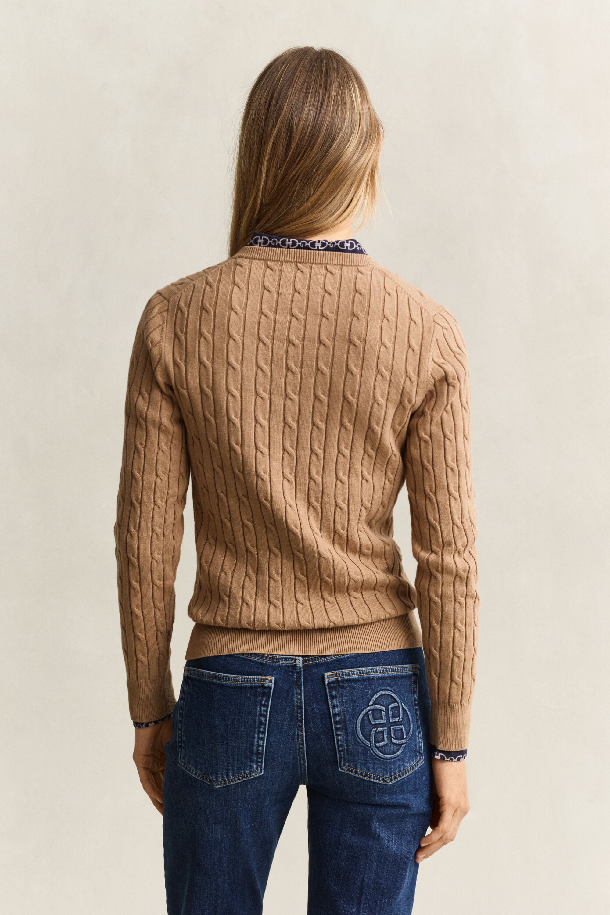 Classic Cable Knit Sweater — WARM KHAKI