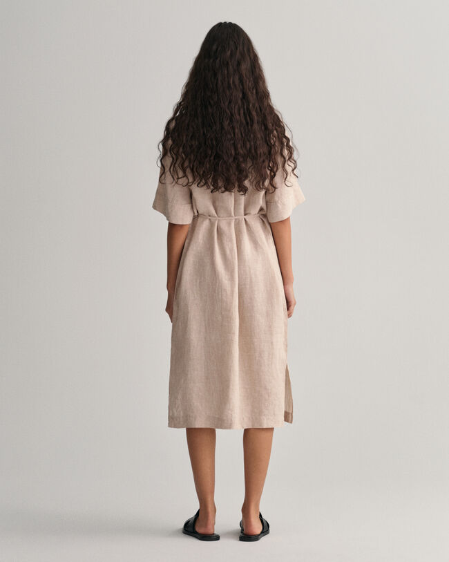 Linen Short Sleeve Shirt Dress