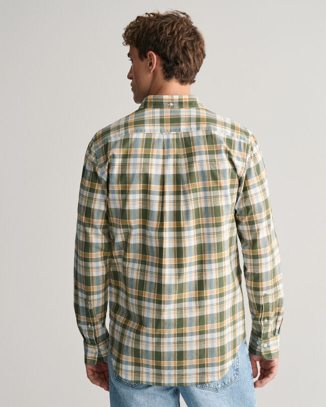 Regular Fit Checked Cotton Linen Shirt