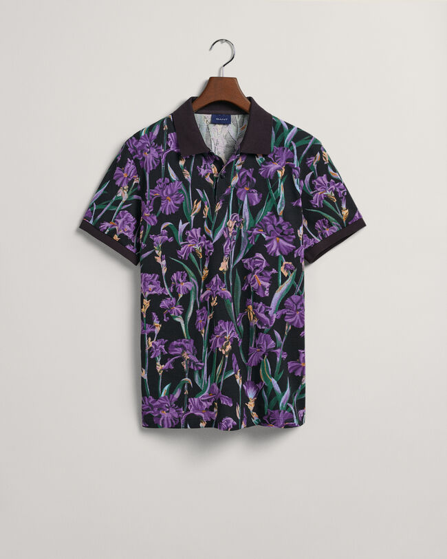 Iris Print Piqu&eacute; Polo Shirt