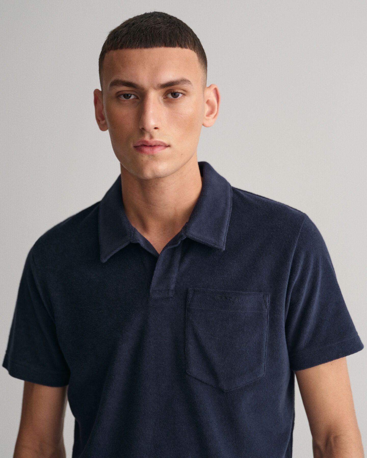 Terry Cloth Piqué Polo Shirt