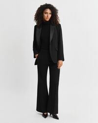 Wool Blend Flared Tuxedo Pants
