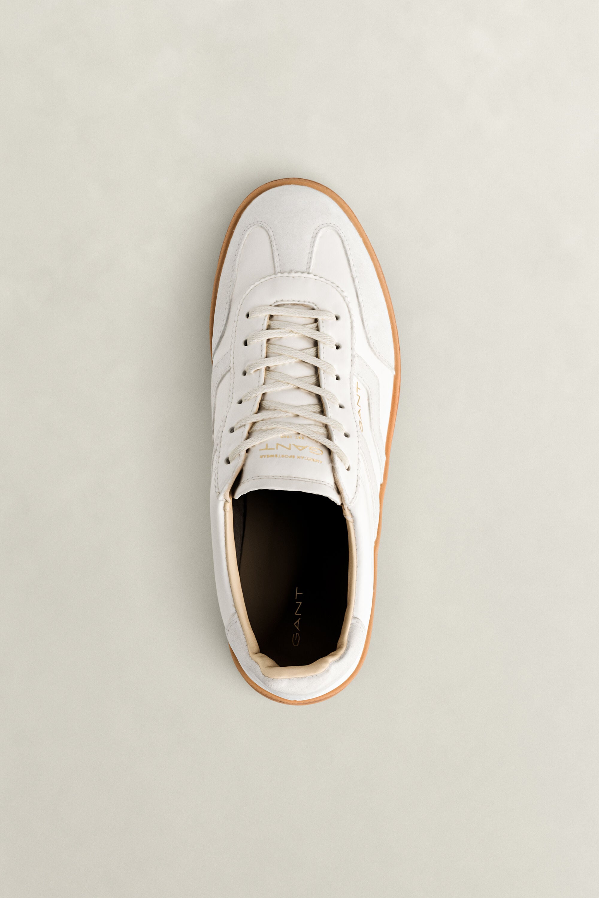 Cuzima Leather Suede Sneakers — WHITE