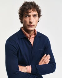 Extra Fine Merino Wool Polo Sweater
