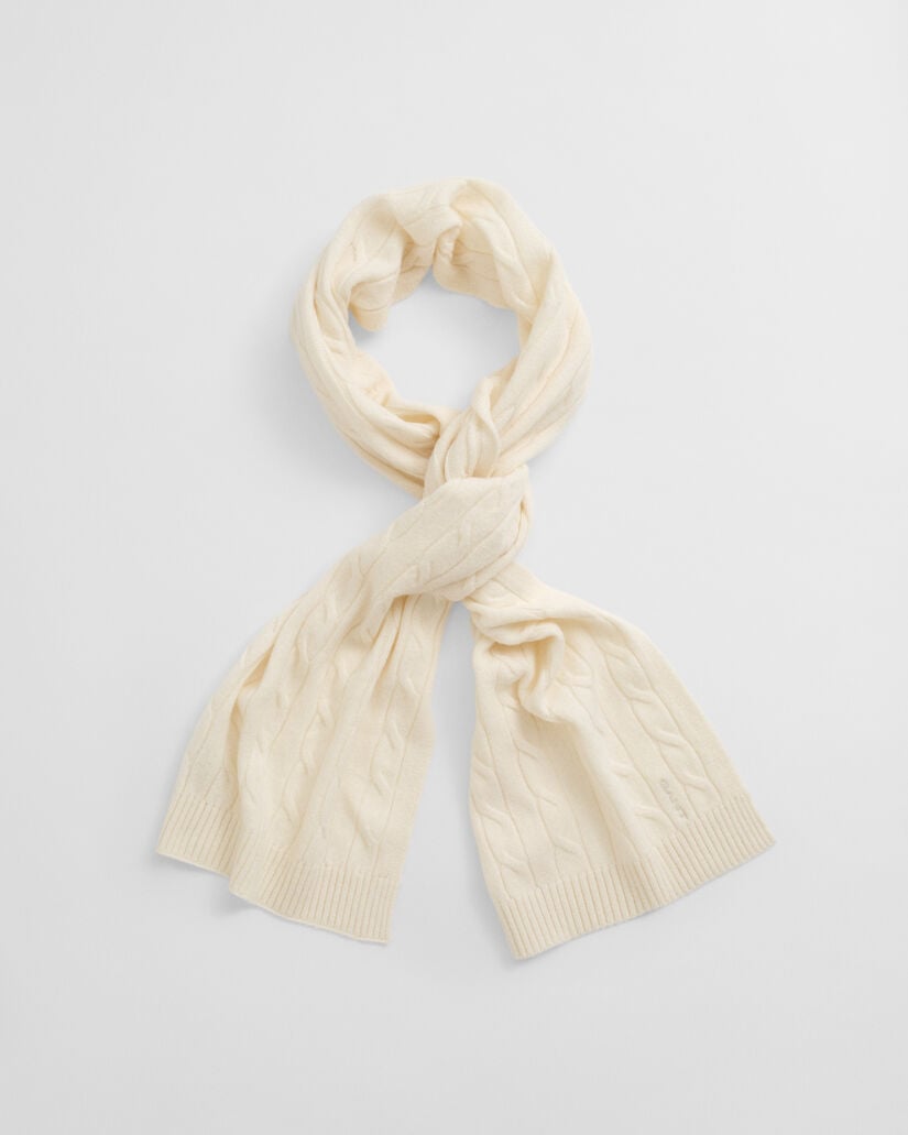 Cable Knit Wool Scarf