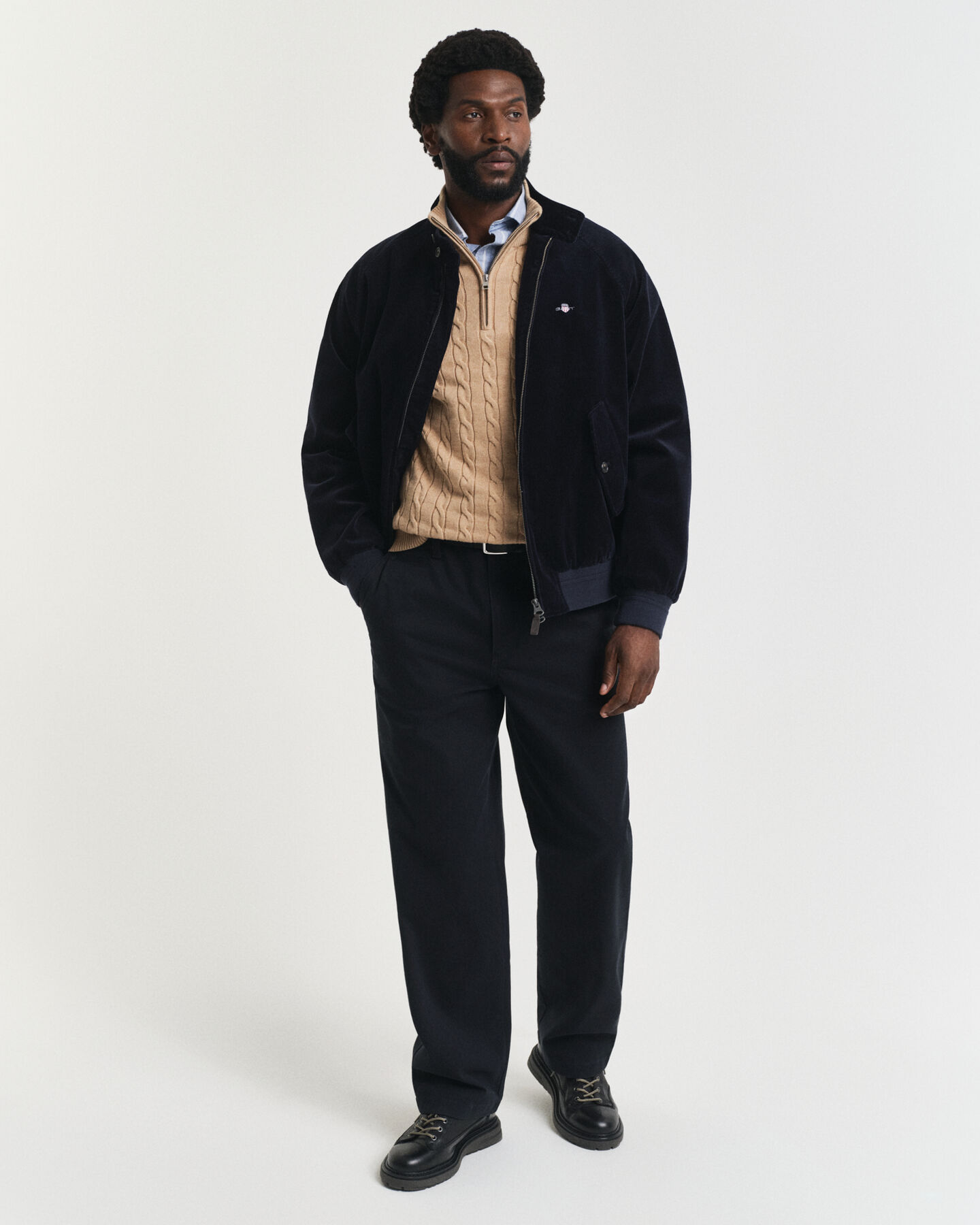 Cotton Cable Knit Half-Zip Sweater