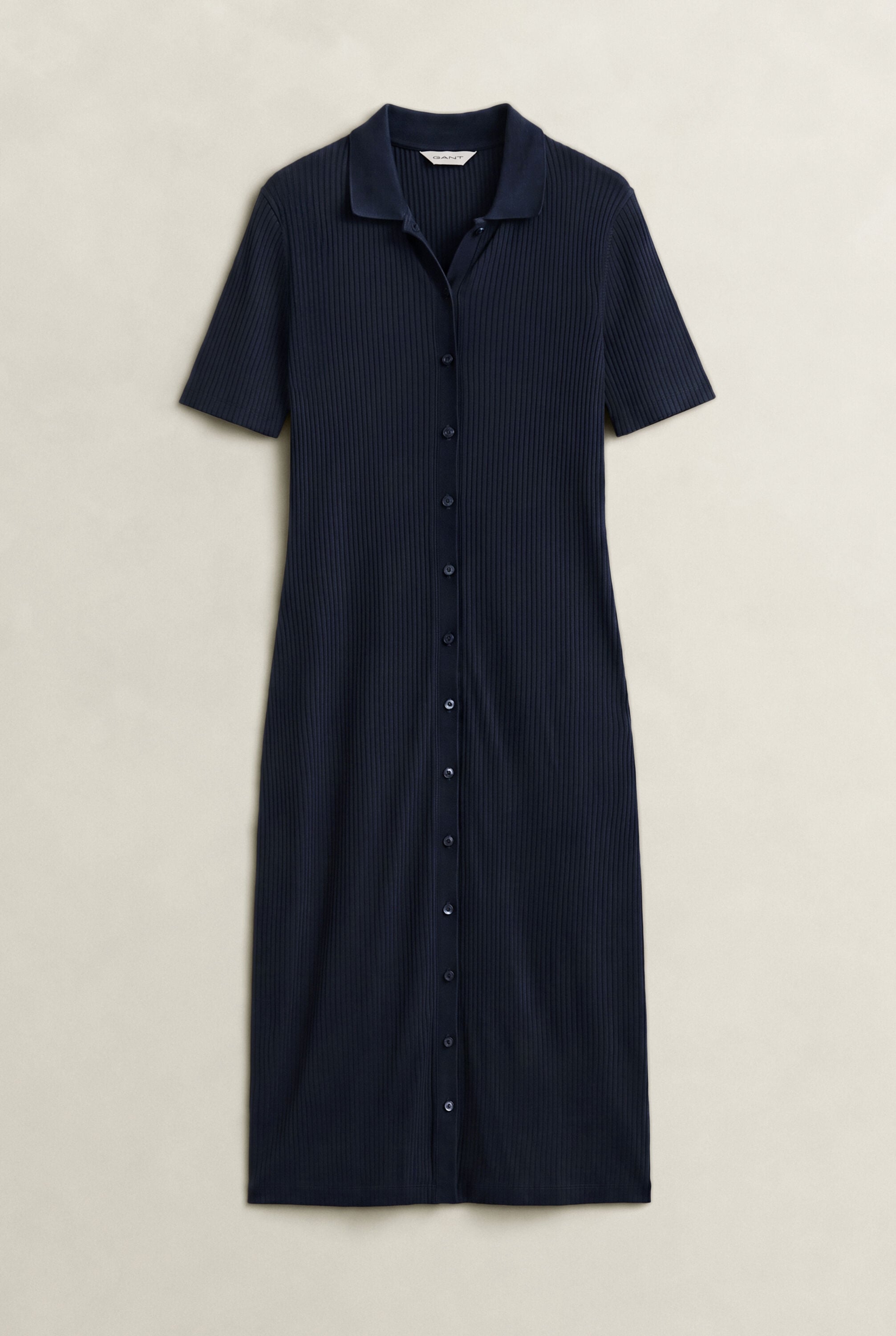 Slim Ribbed Polo Dress