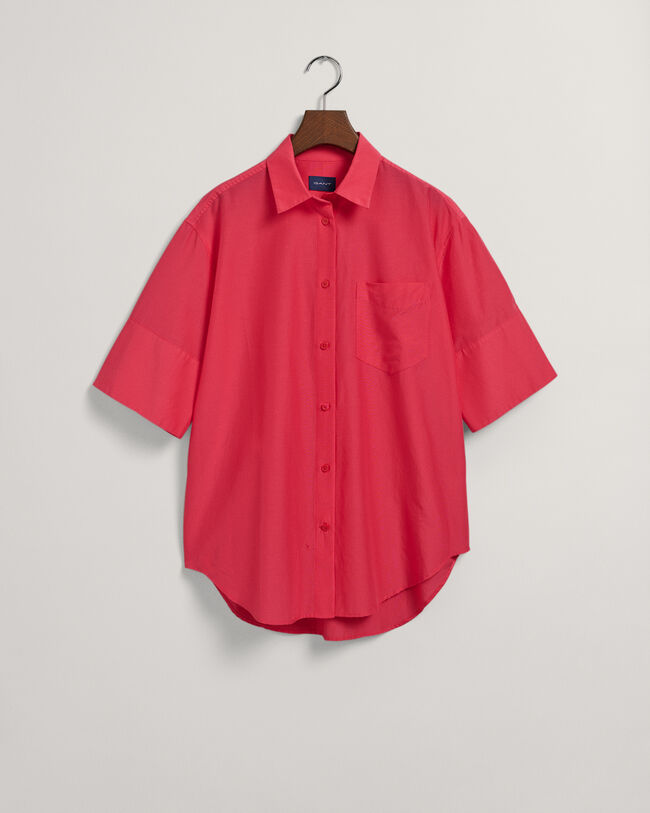 Relaxed Fit Cotton Silk Short Sleeve Shirt
