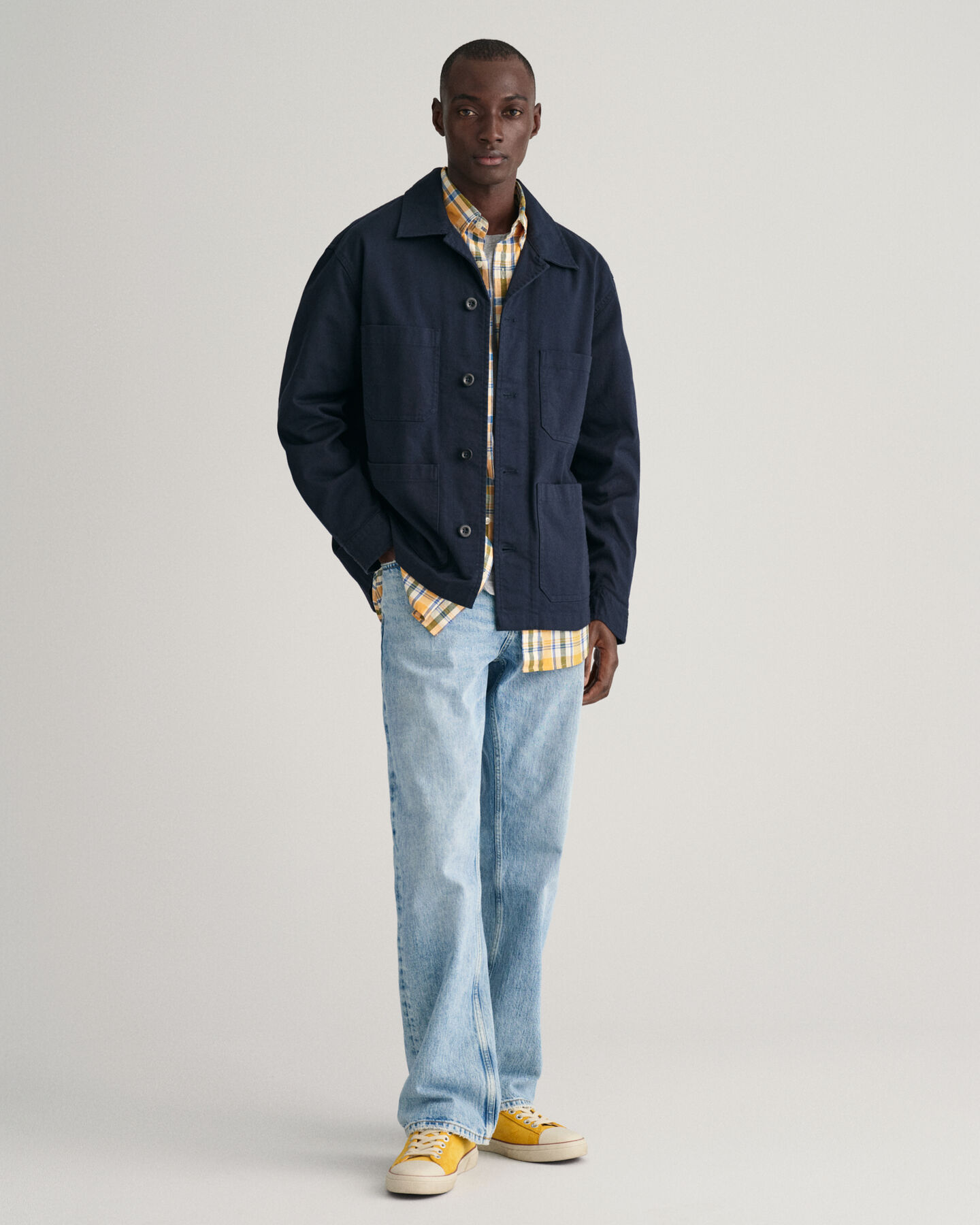 Regular Fit Checked Cotton Linen Shirt