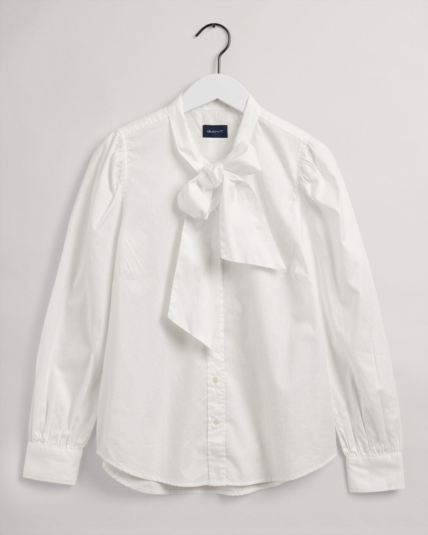 Bow Puff Sleeve Oxford Shirt