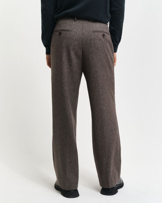 Relaxed Fit Mouliné Wool Suit Pants