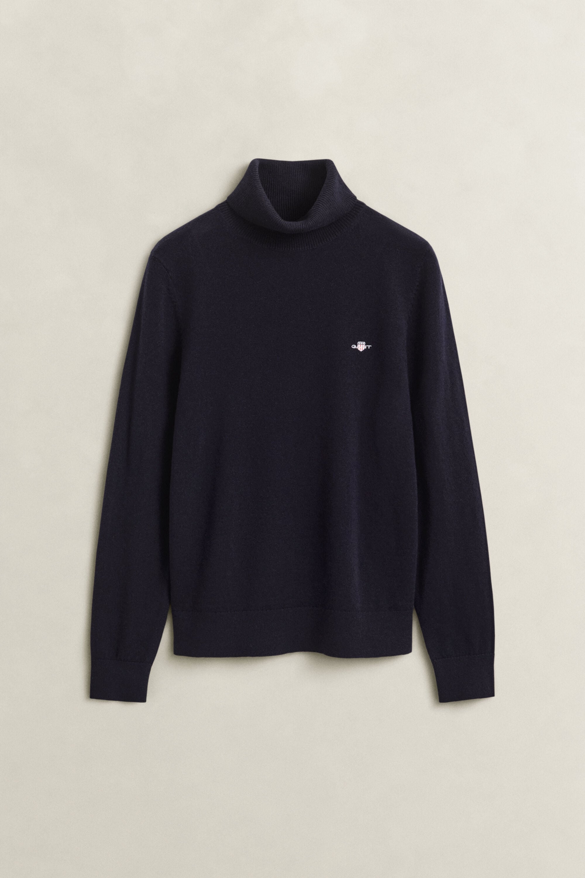 Wool Cotton Turtleneck Sweater — EVENING BLUE