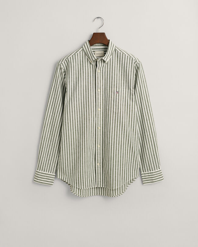 Regular Fit Striped Cotton Linen Shirt