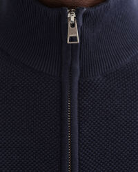 Cotton Piqué Half-Zip Cardigan