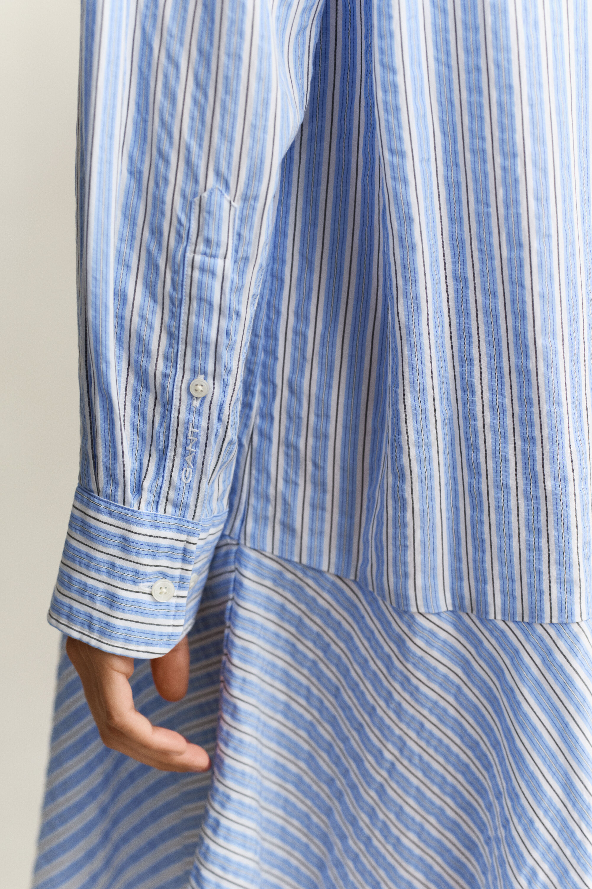 Striped Seersucker Shirt Dress