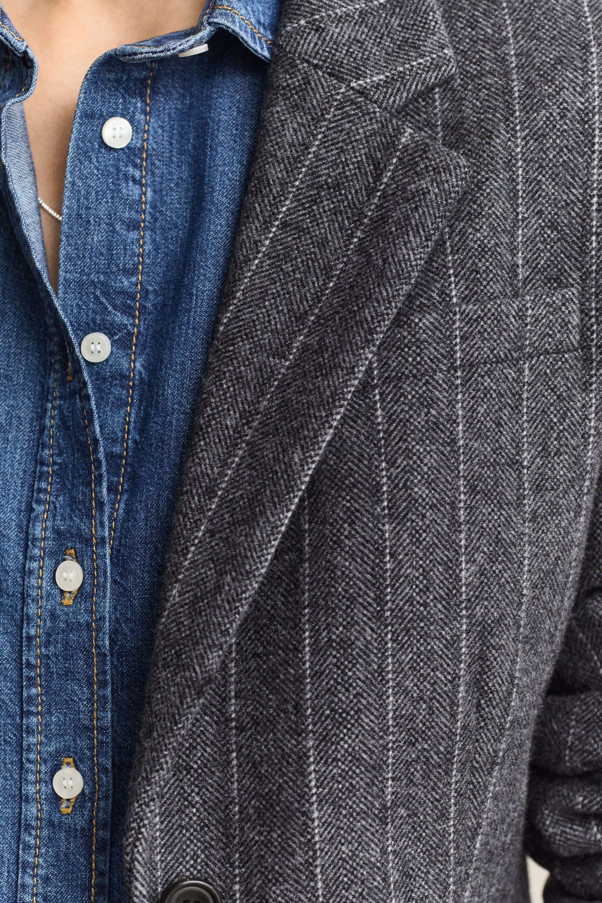 Pinstriped Hourglass Blazer