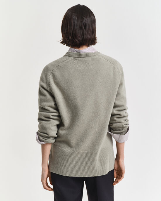 Soft Wool Cashmere Blend Crew Neck Sweater