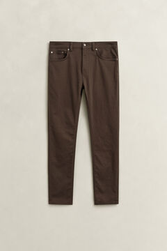 Slim Fit Twill Jeans — SHADOW BROWN 3