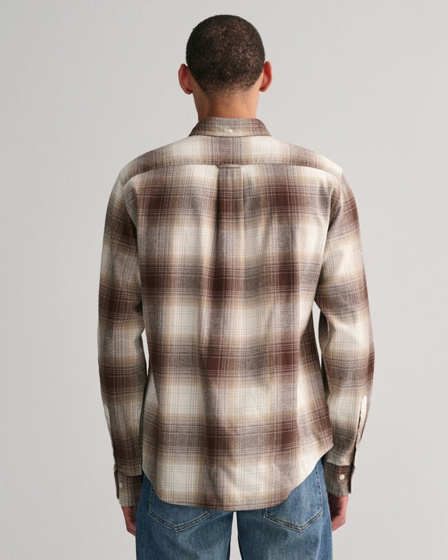 Regular Fit Shadow Check Flannel Shirt