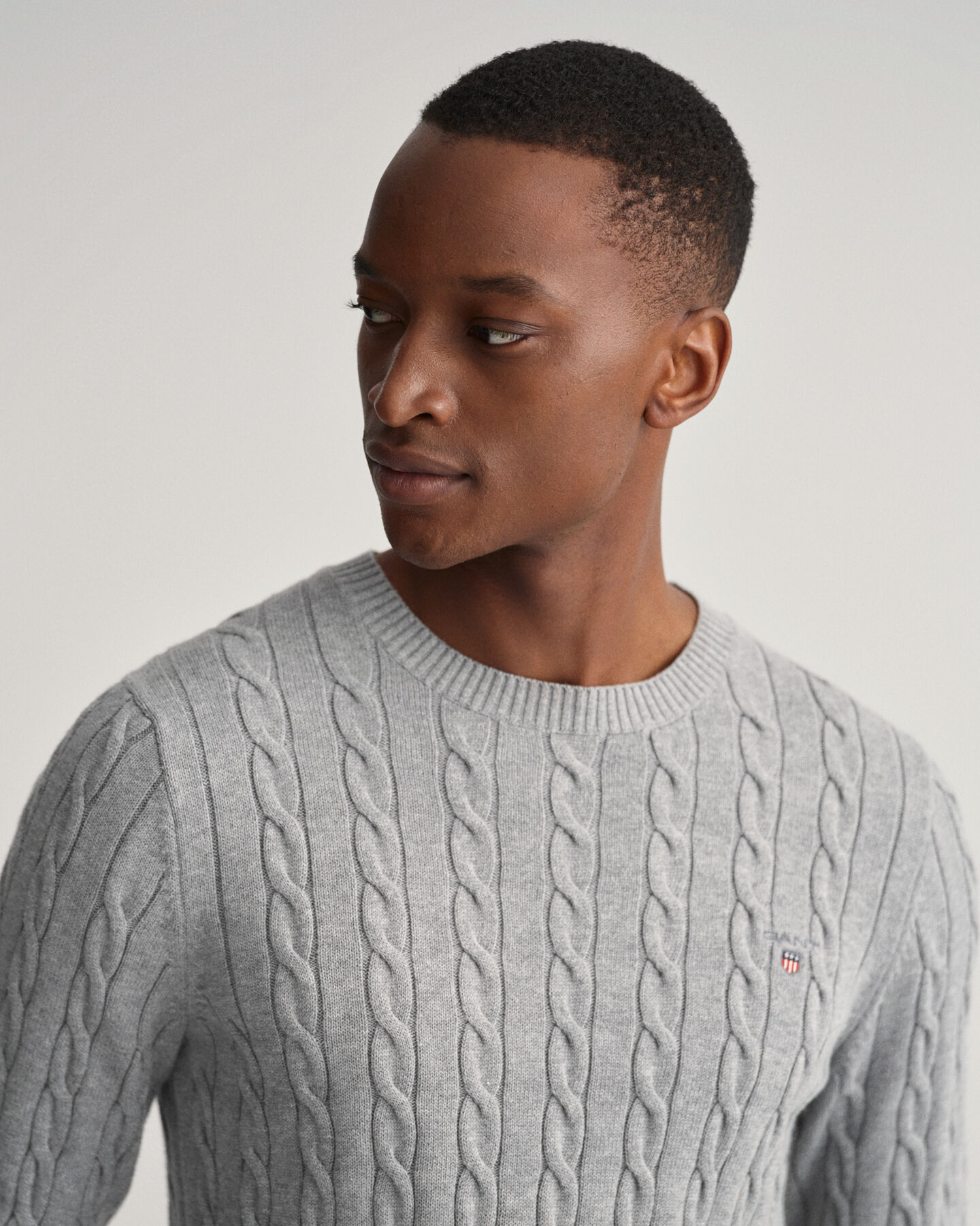 Cotton Cable Crew Neck Sweater