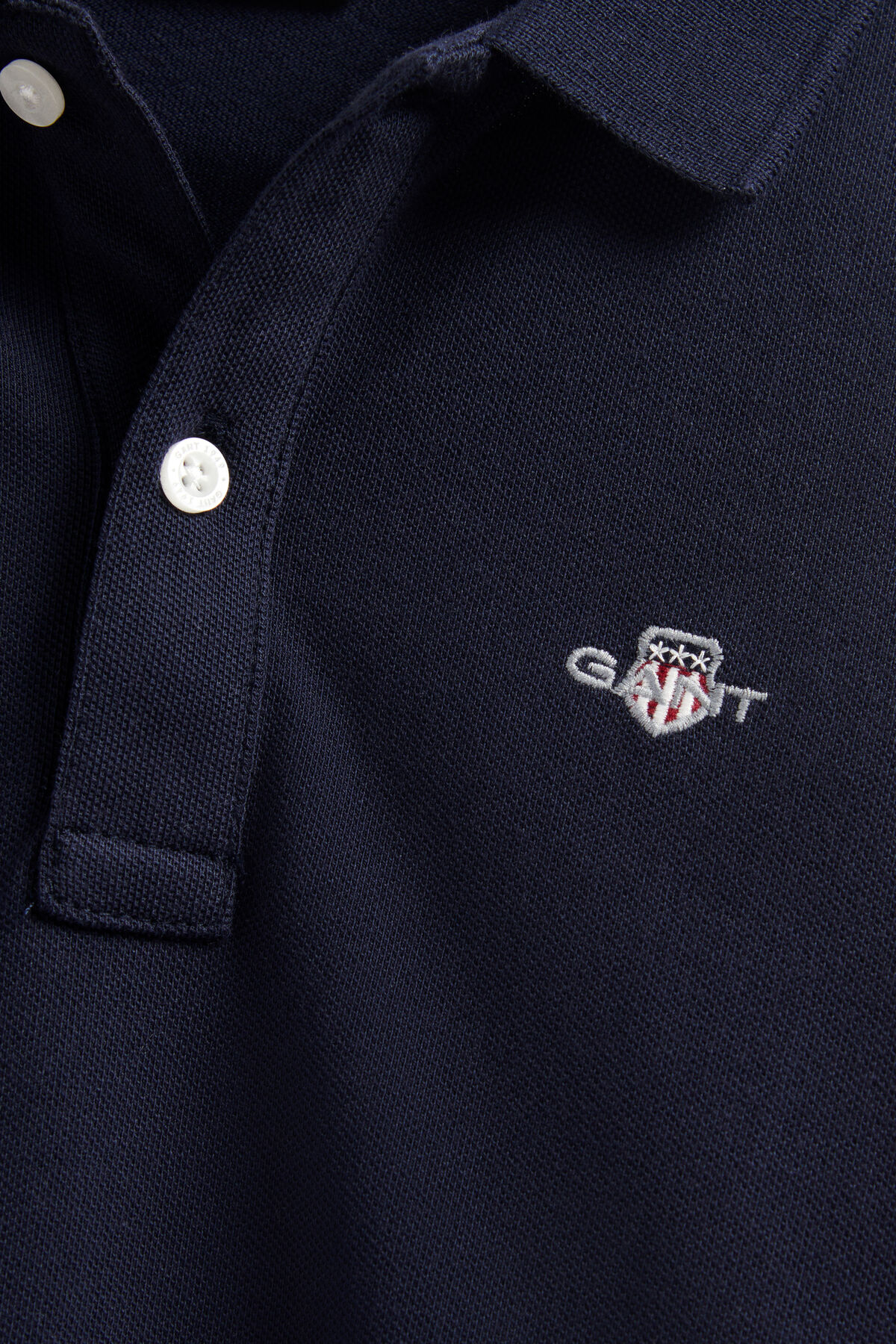 Teen Boys Shield Long Sleeve Polo Shirt — EVENING BLUE