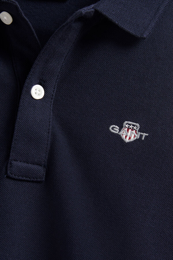 Teen Boys Shield Long Sleeve Polo Shirt — EVENING BLUE