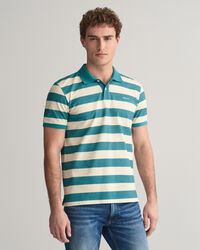 Striped Heavy Washed Polo Shirt