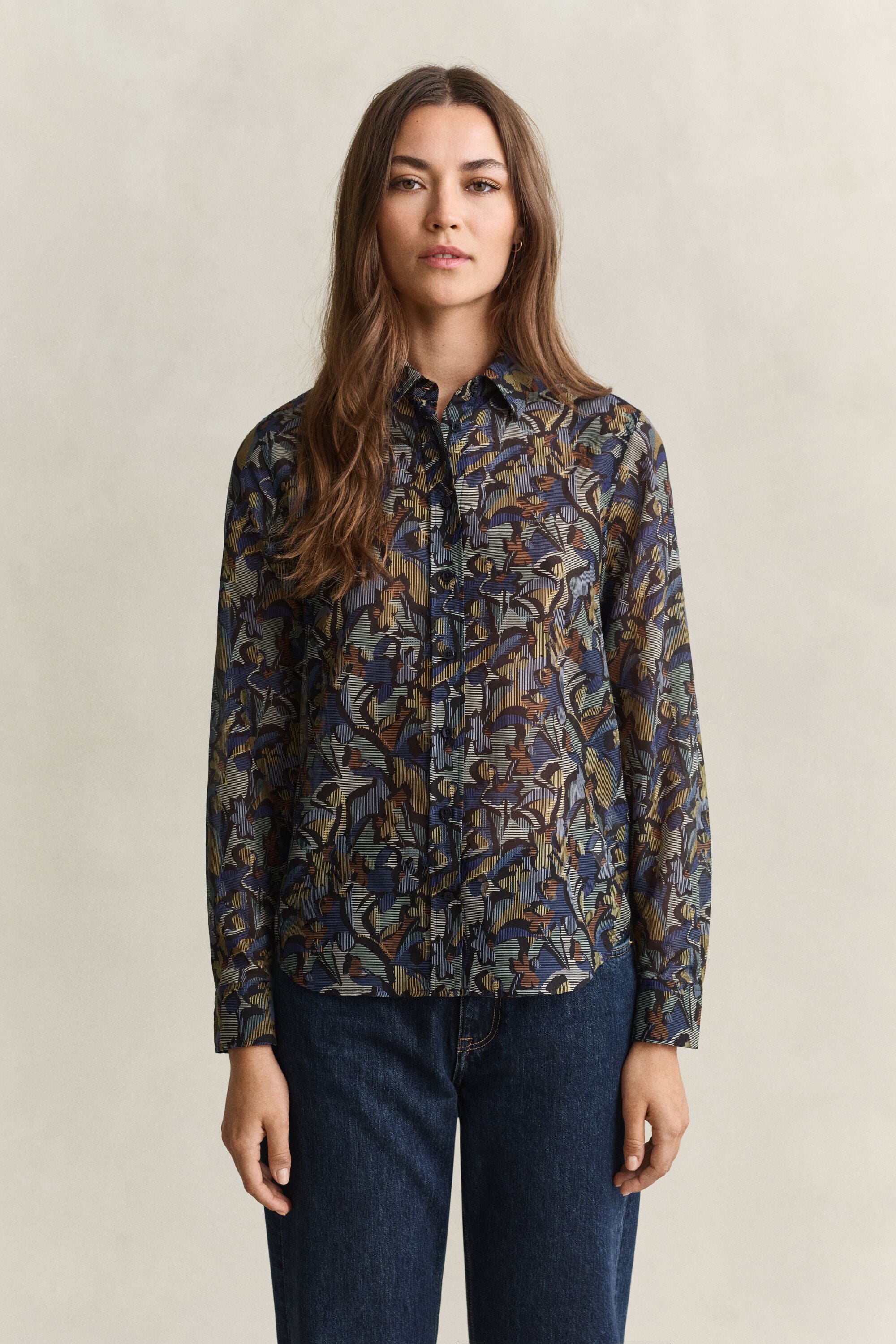 Printed Cotton Silk Shirt