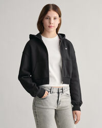 Teen Girls Shield Cropped Zip Hoodie