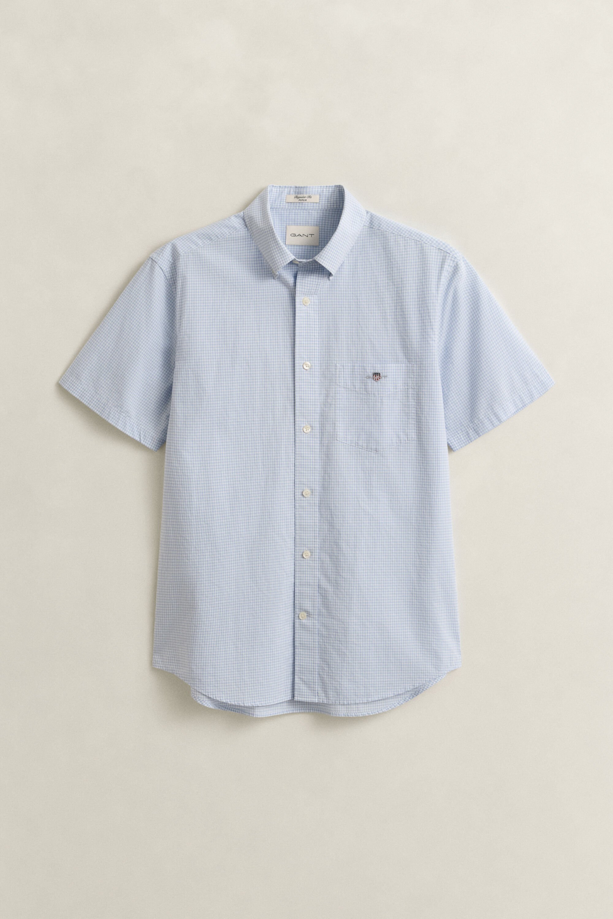 Gingham Classic Poplin Short Sleeve Shirt